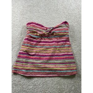 Mossimo Women's Swimwear Strapless Tankini Top Small Multi-Color‎ Nylon Spandex